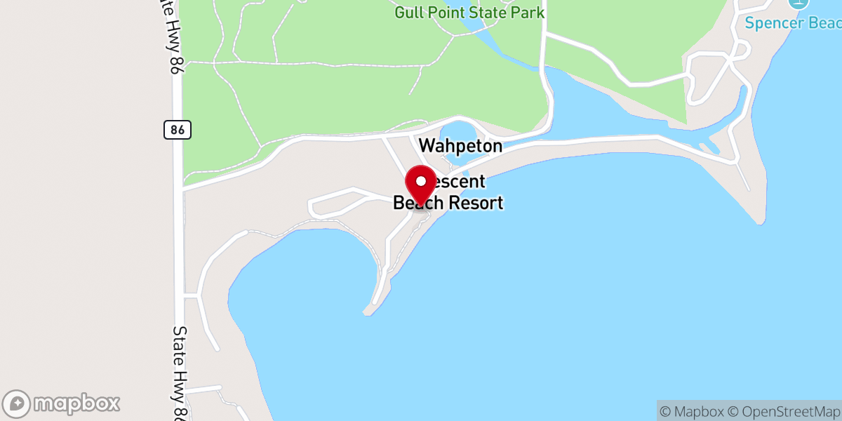 Map showing location of Camp Okoboji chapel