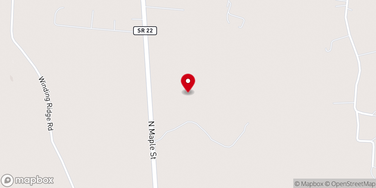 Map showing location of Crump Baptist Church