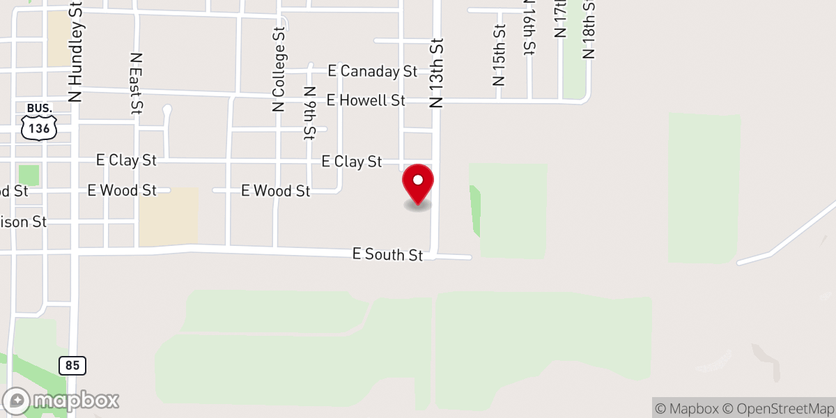 Map showing location of Victory Baptist Church