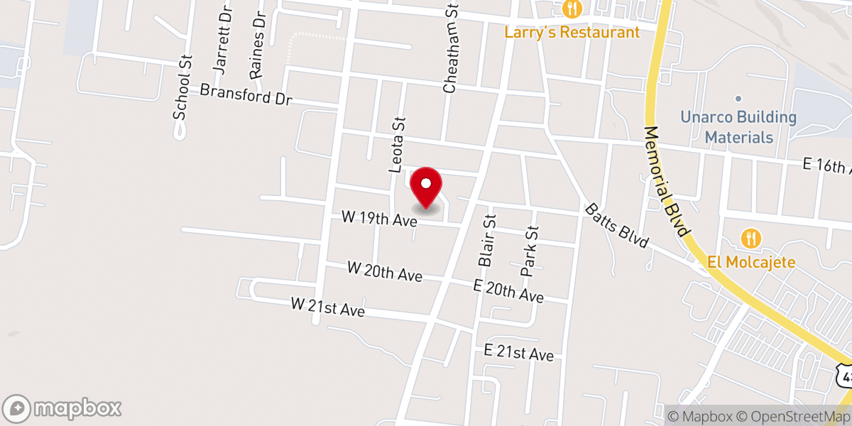 Map showing location of 19th Avenue Church of Christ