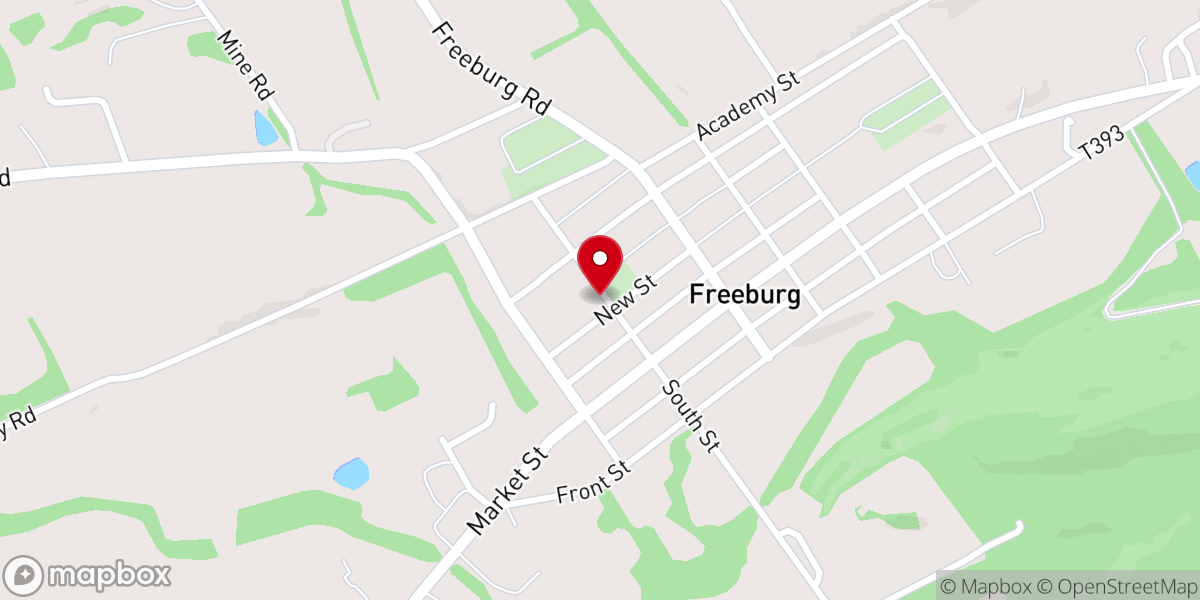 Map showing location of St. Peter's Evangelical Church of Freeburg