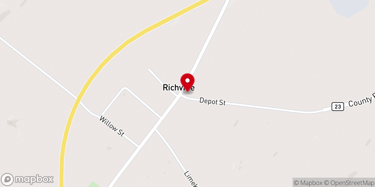 Map showing location of Richville United Church