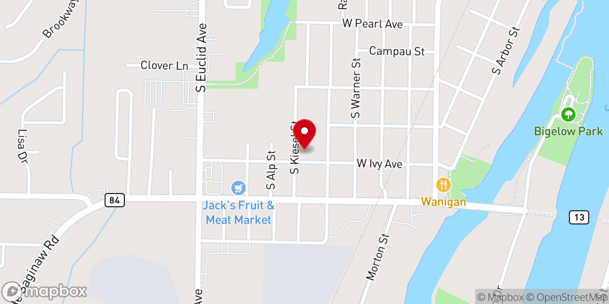 Map showing location of Zion Lutheran Church
