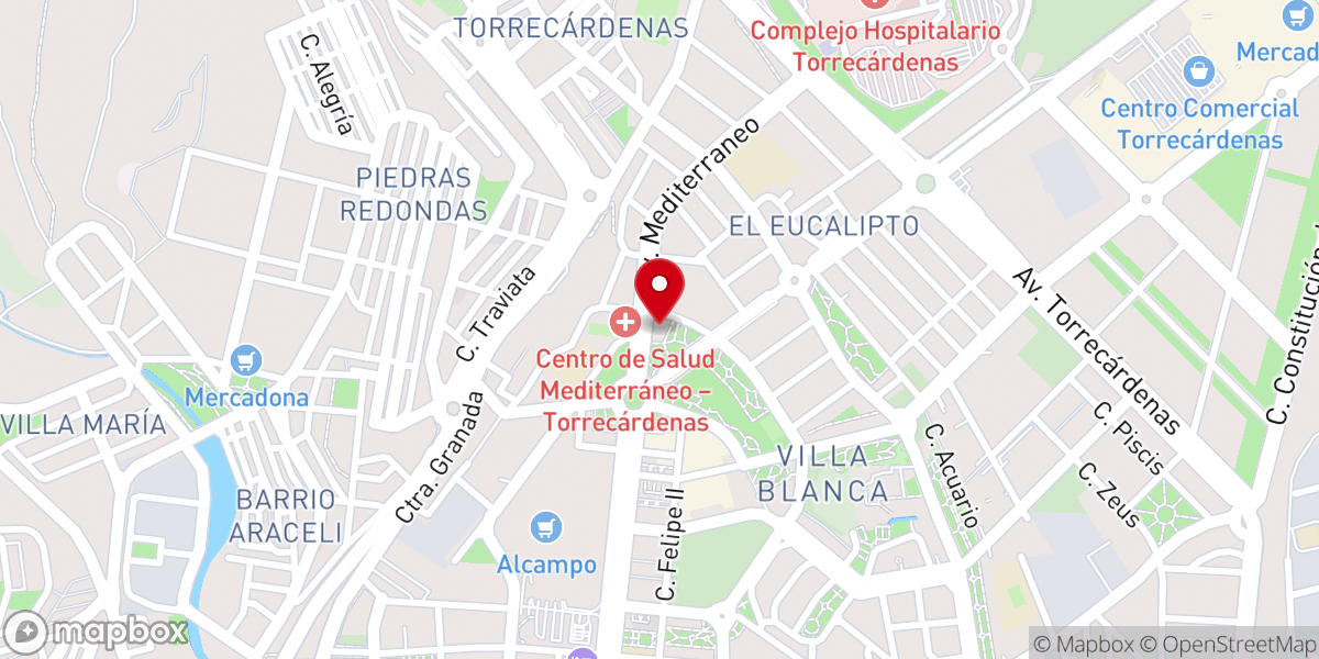 Map showing location of Parroquia de Jesucristo Redentor
