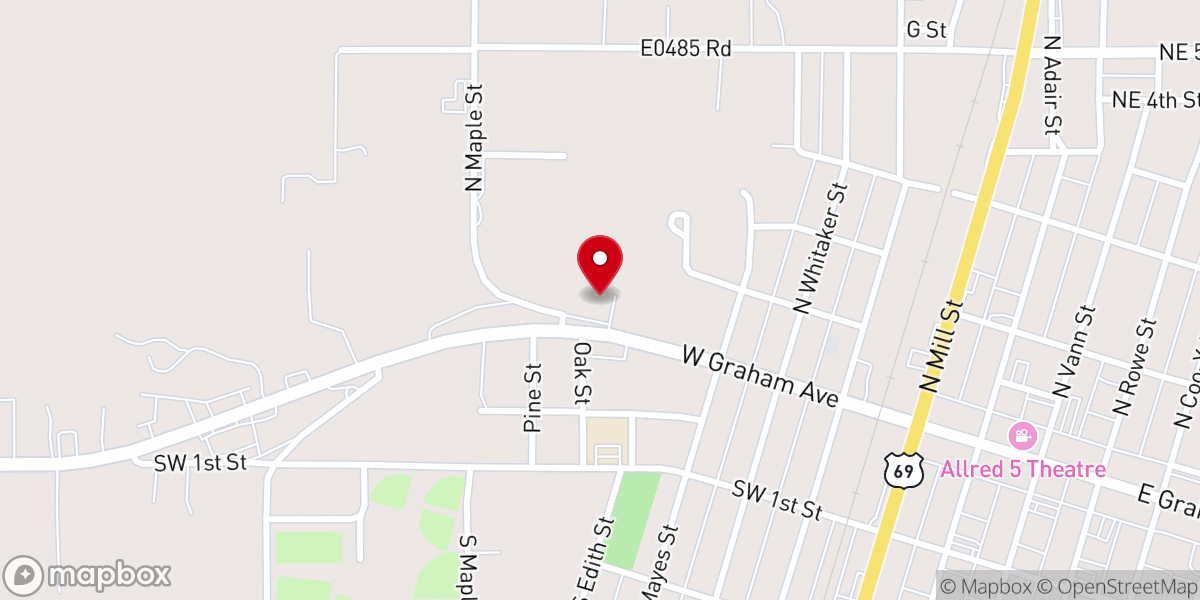 Map showing location of Pryor Creek Rolling And Entertainment