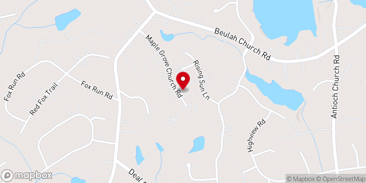 Map showing location of Maple Grove Church