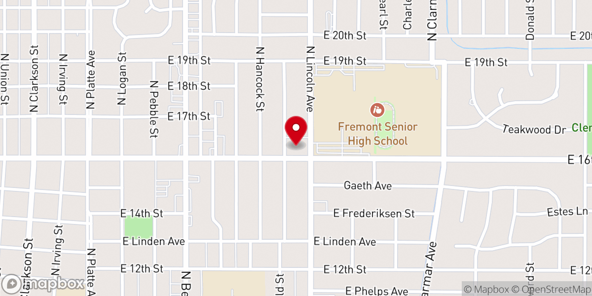 Map showing location of Fremont Alliance Church