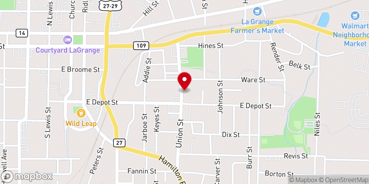Map showing location of St Paul Baptist Church