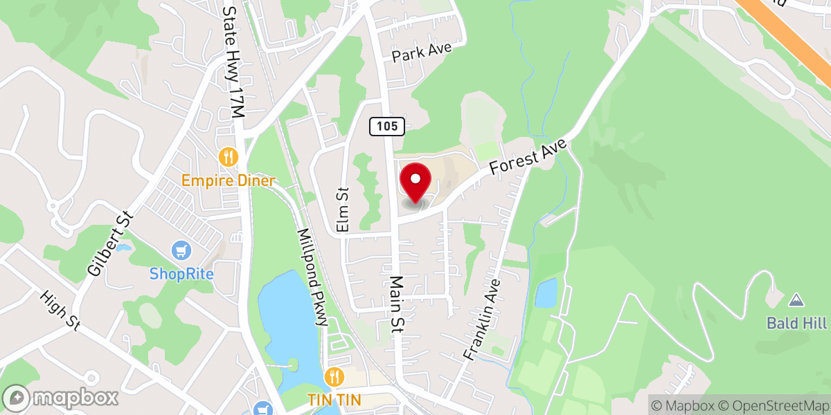 Map showing location of Mill Pond Church