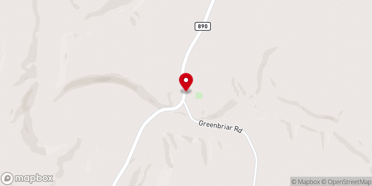 Map showing location of Greenbrier General Baptist Church