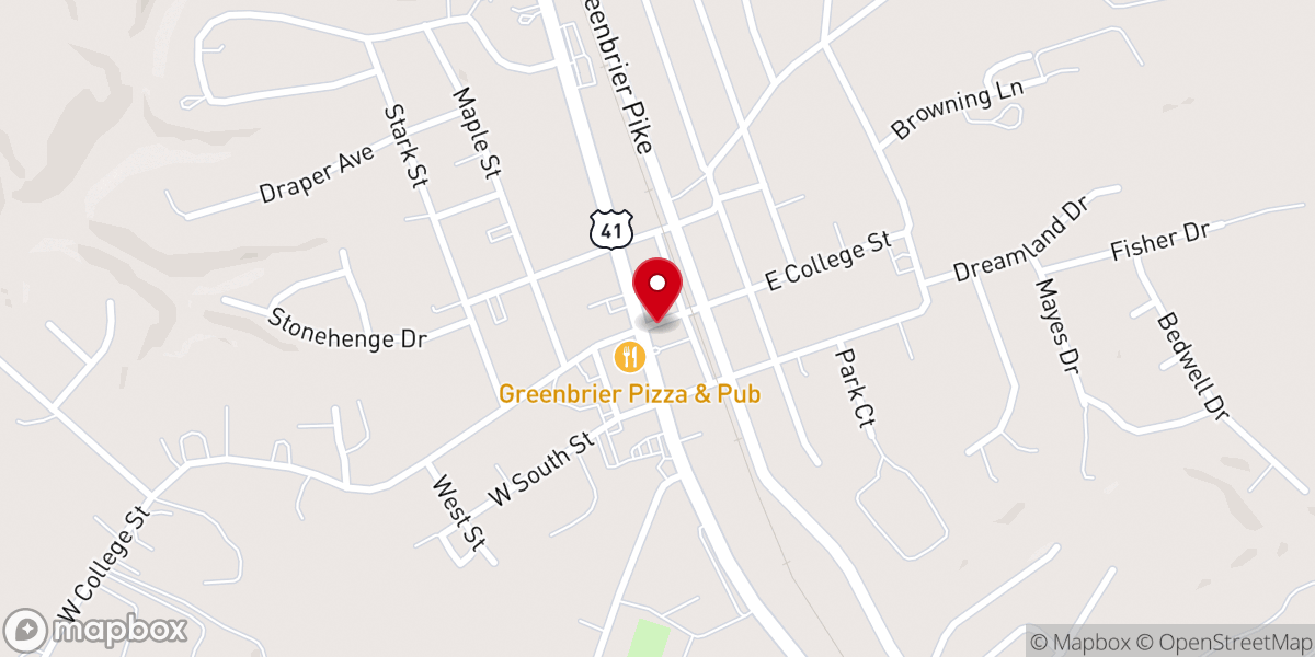 Map showing location of Greenbrier