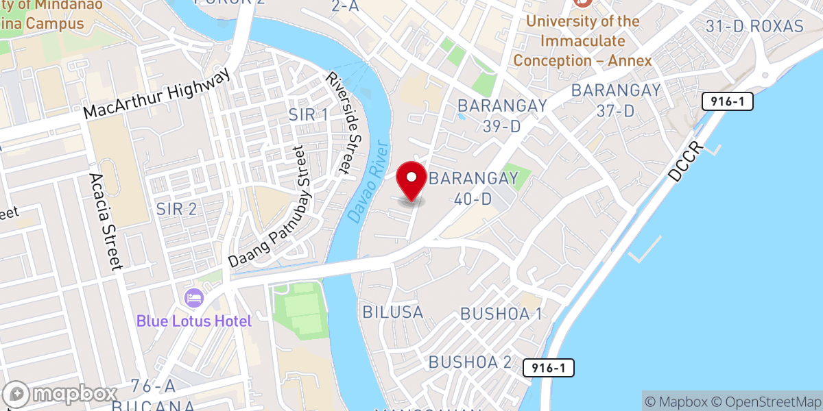 Map showing location of First Davao Missionary Baptist Church