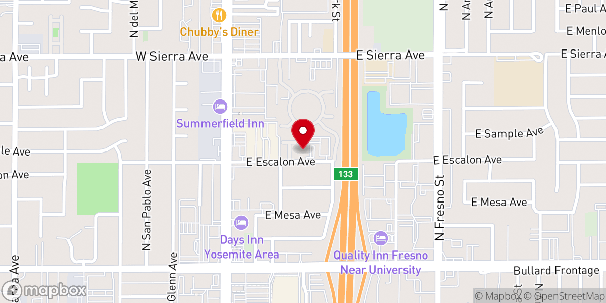 Map showing location of Fresno Free Methodist Church
