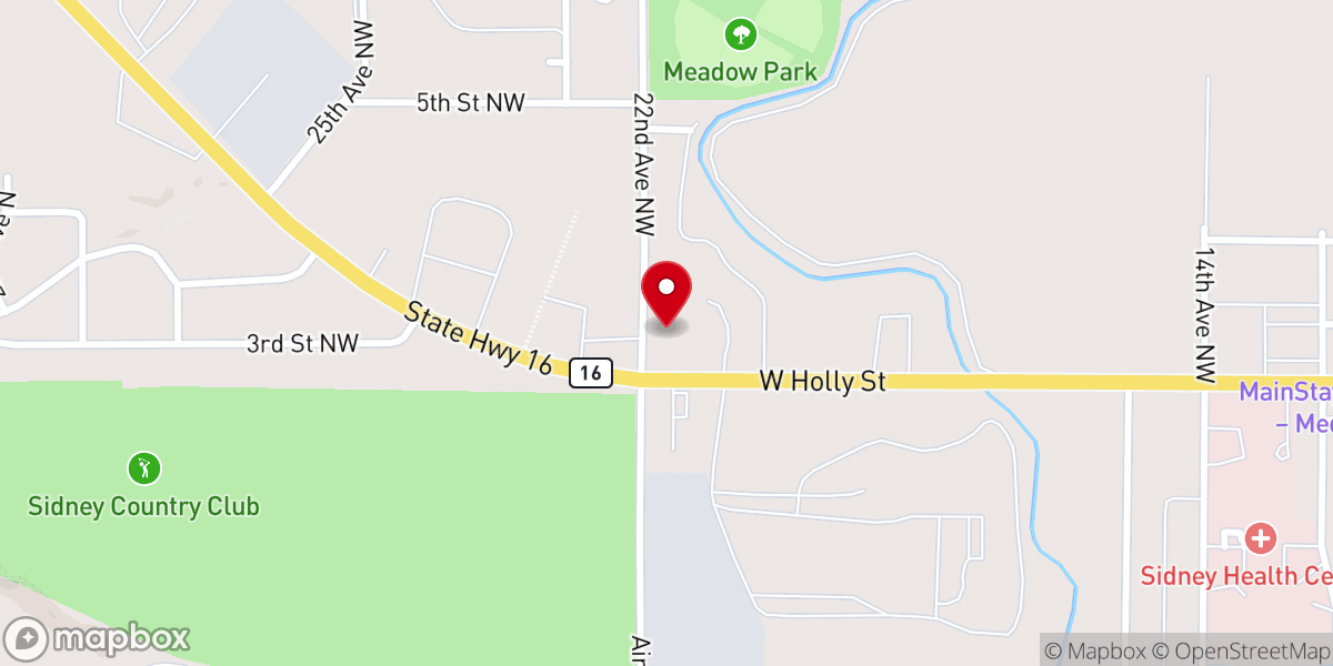 Map showing location of Fellowship Baptist Church