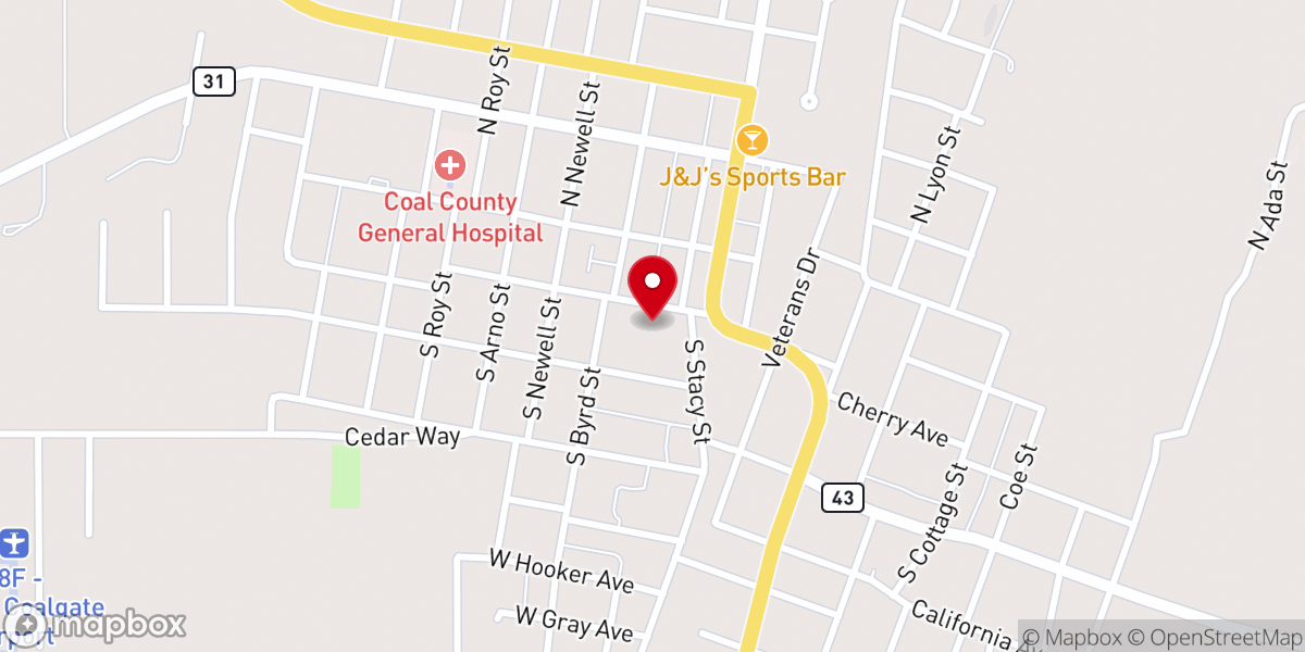 Map showing location of St Peter's Episcopal Church