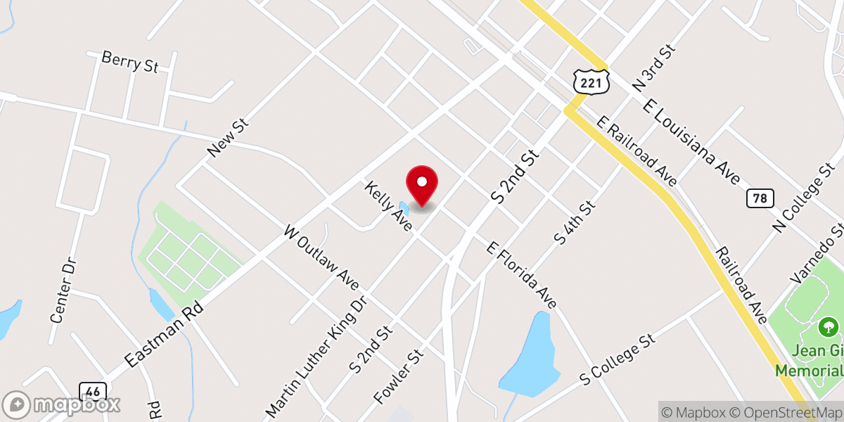 Map showing location of Mt Zion Baptist Church