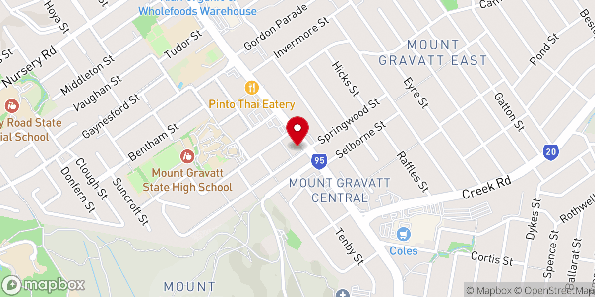 Map showing location of St Bartholomew's Anglican Church of Mt Gravatt