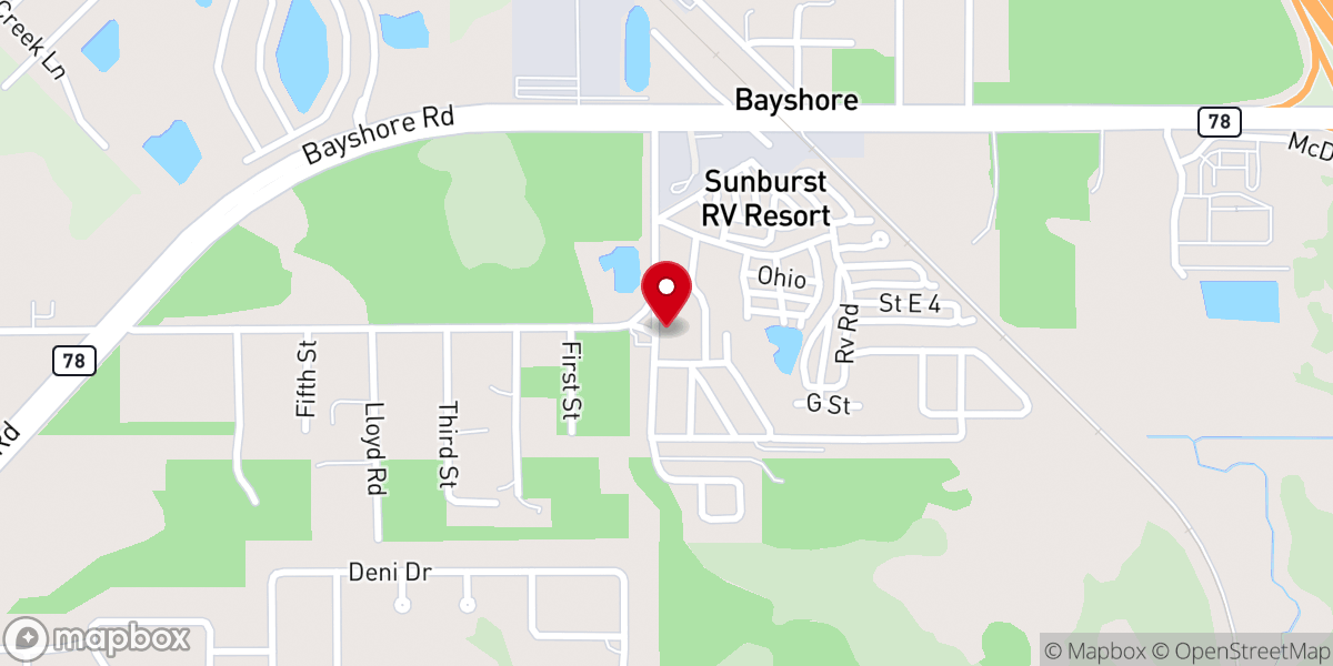 Map showing location of Bayshore Community Church