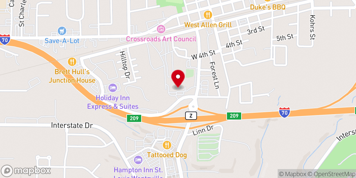 Map showing location of St. Patrick Parish Center