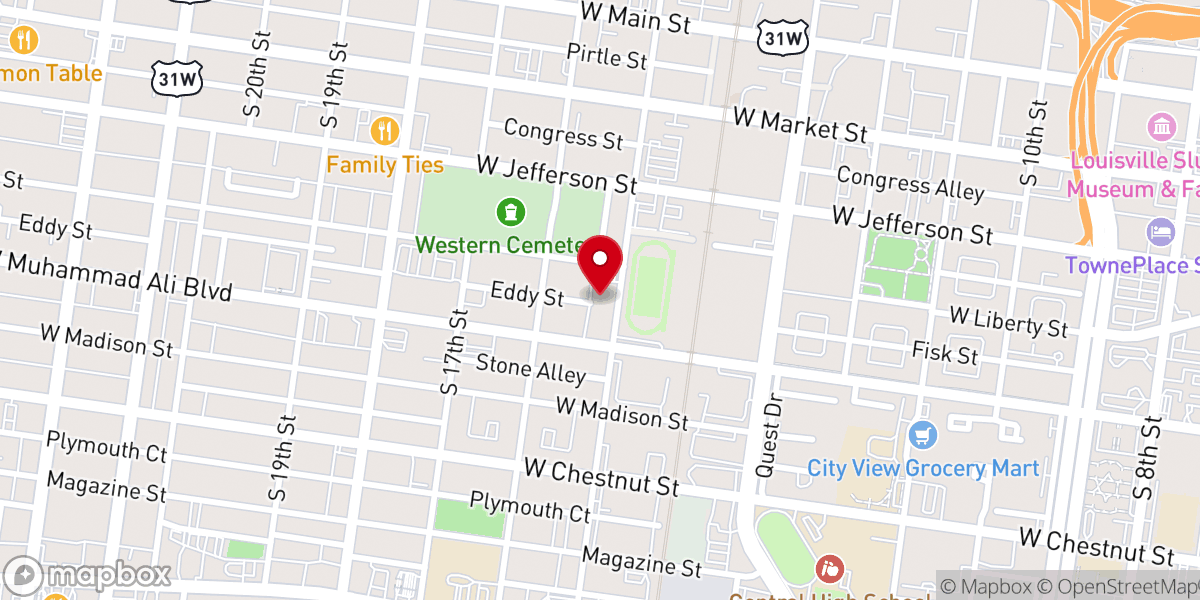 Map showing location of Joshua Tabernacle Baptist Church
