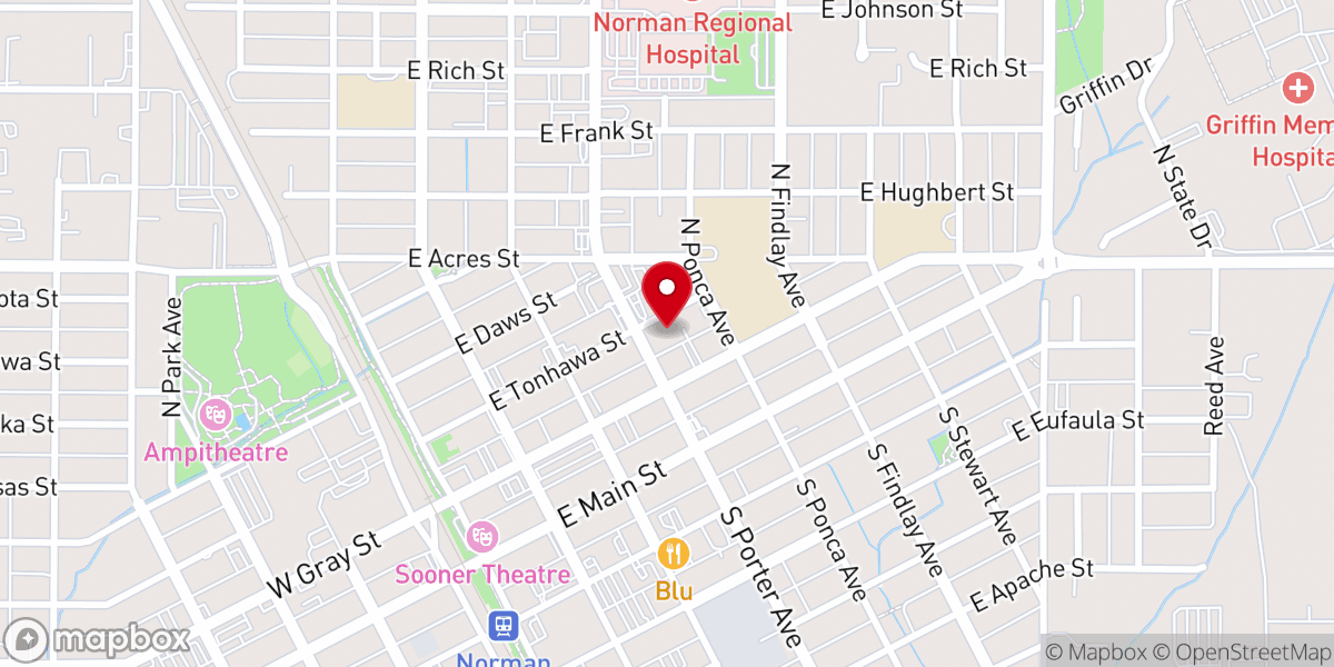 Map showing location of St. Joseph's Catholic Church