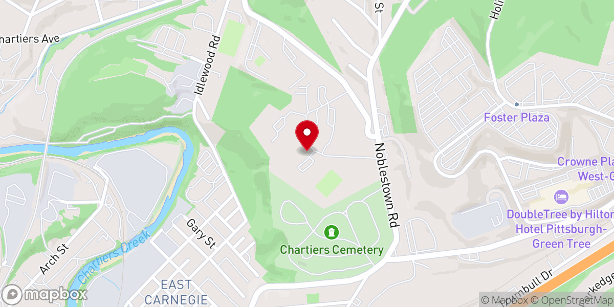 Map showing location of Diocese of Pittsburgh Pastoral Center