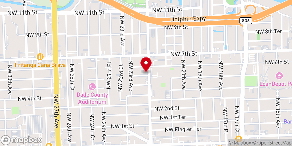 Map showing location of Renovacion Carismatica Católica Hispana de Miami