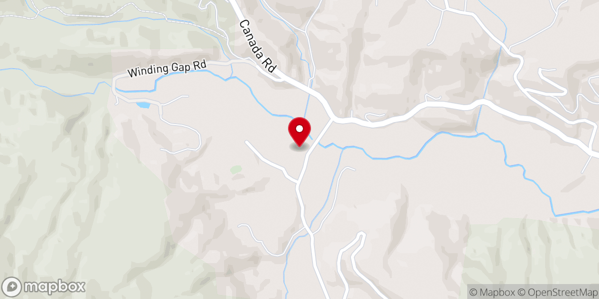 Map showing location of Big Pisgah Church