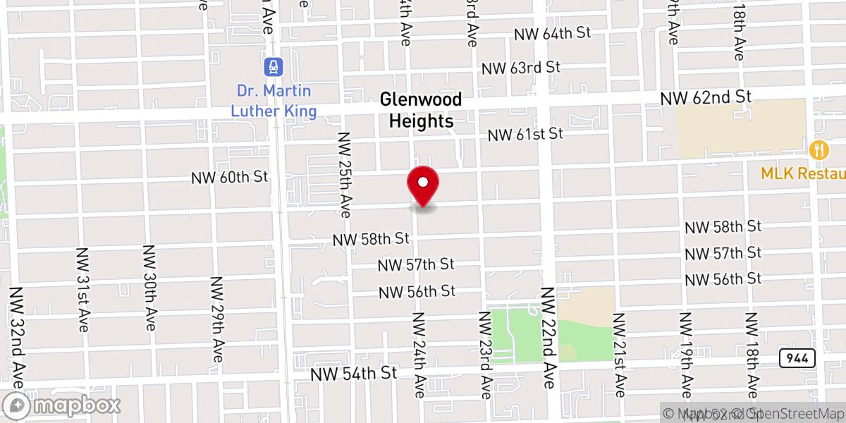 Map showing location of Miami Power House Church