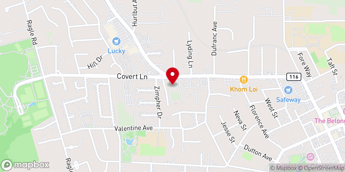 Map showing location of Redwood Christian Fellowship