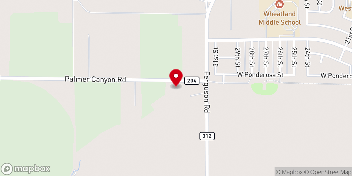 Map showing location of Wheatland Bible Church