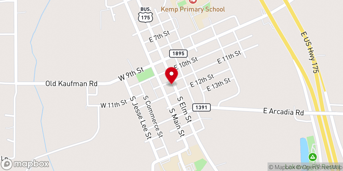 Map showing location of River of Life Church Kemp
