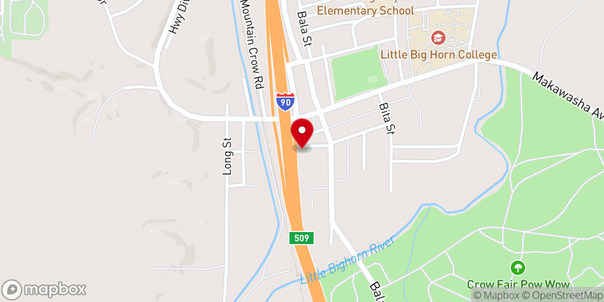 Map showing location of Crow Community Baptist Church