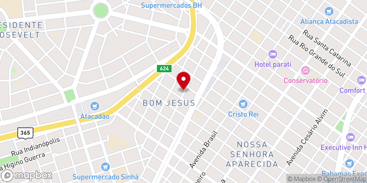 Map showing location of IGREJA BATISTA FILADELFIA - UBERLANDIA