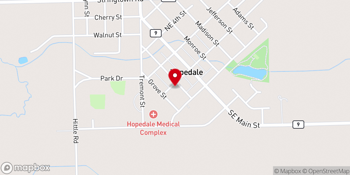 Map showing location of St. Joseph Catholic Church