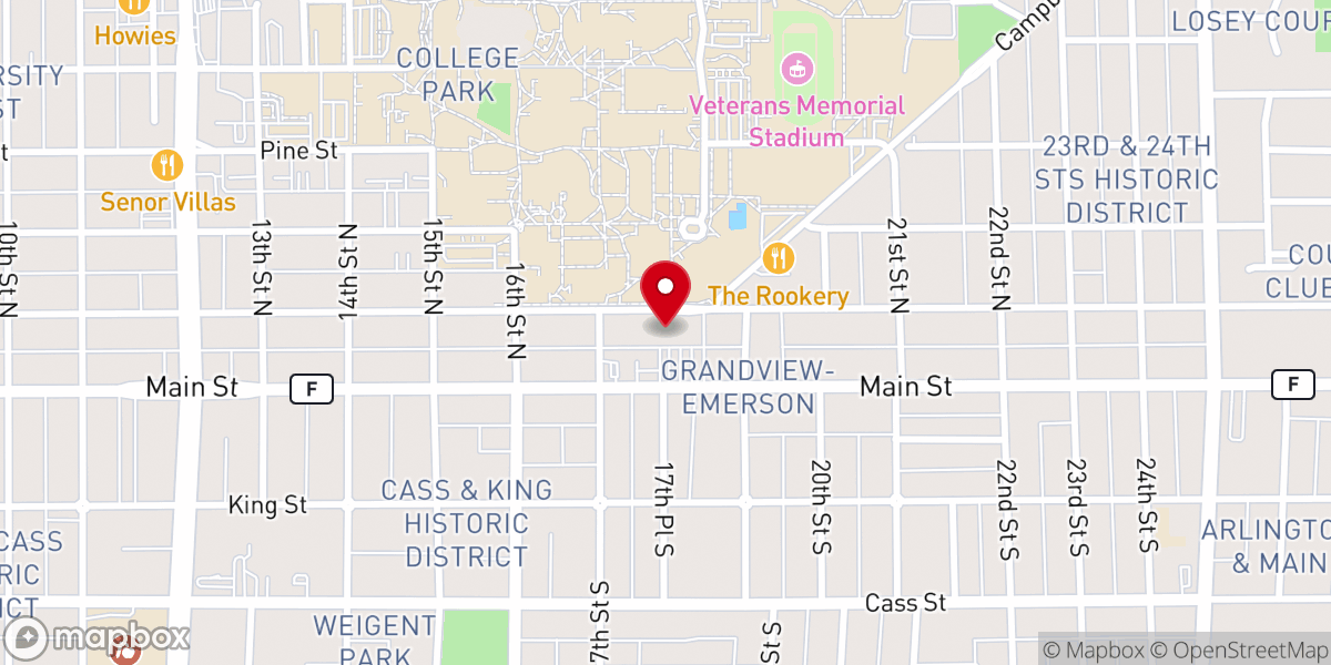 Map showing location of Roncalli Newman Catholic Church