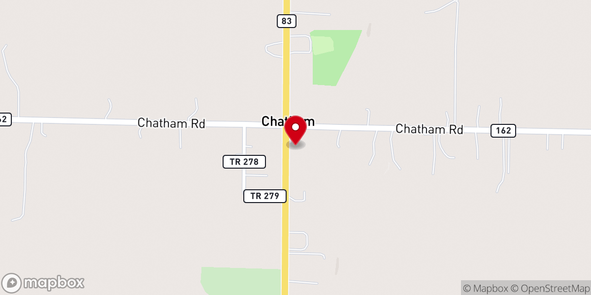 Map showing location of Chatham Community Church
