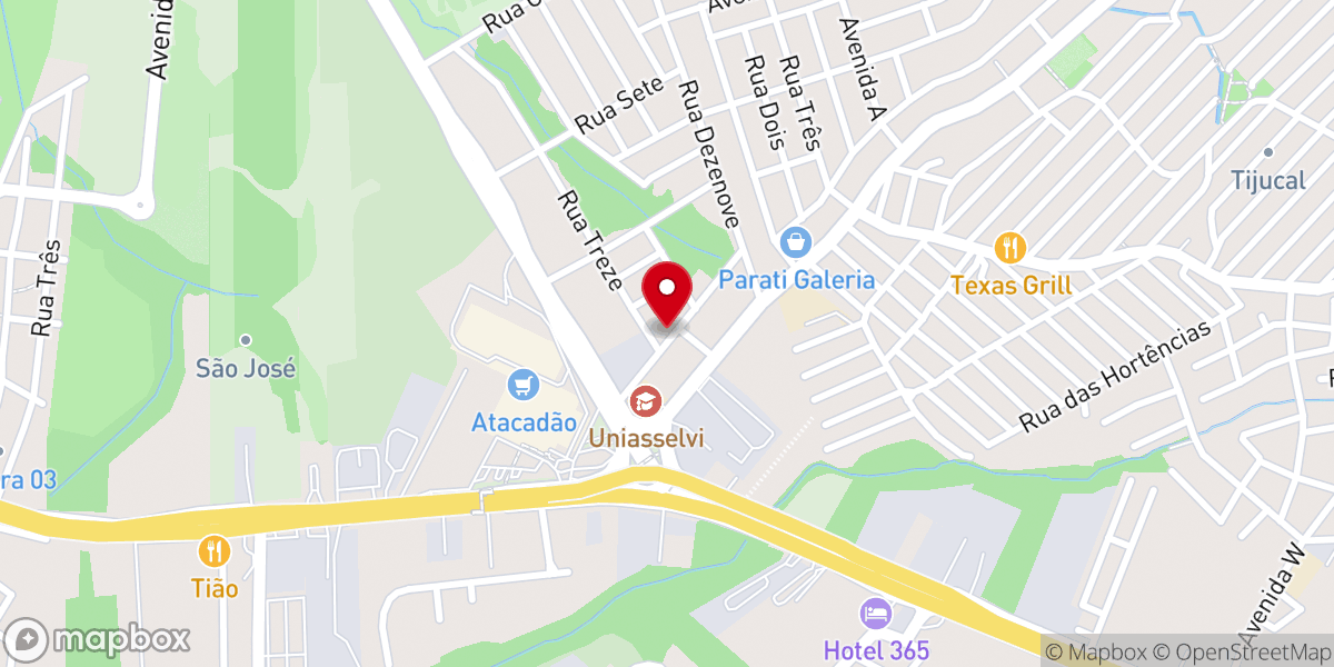 Map showing location of Igreja Pentecostal Farol Resgatados para Cristo