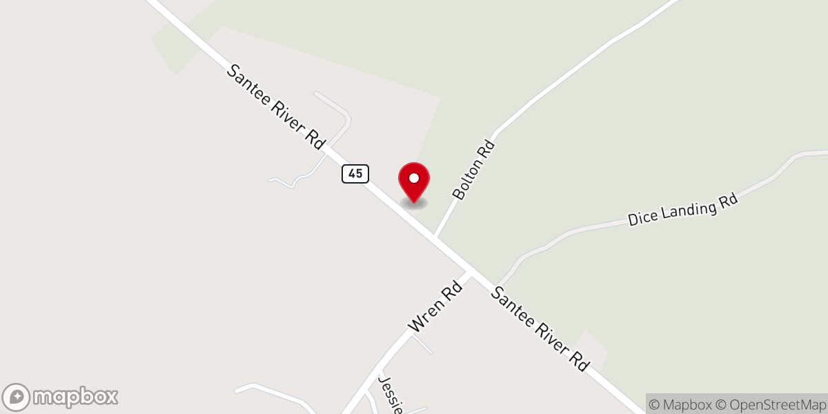 Map showing location of Holly Hill Christian Church