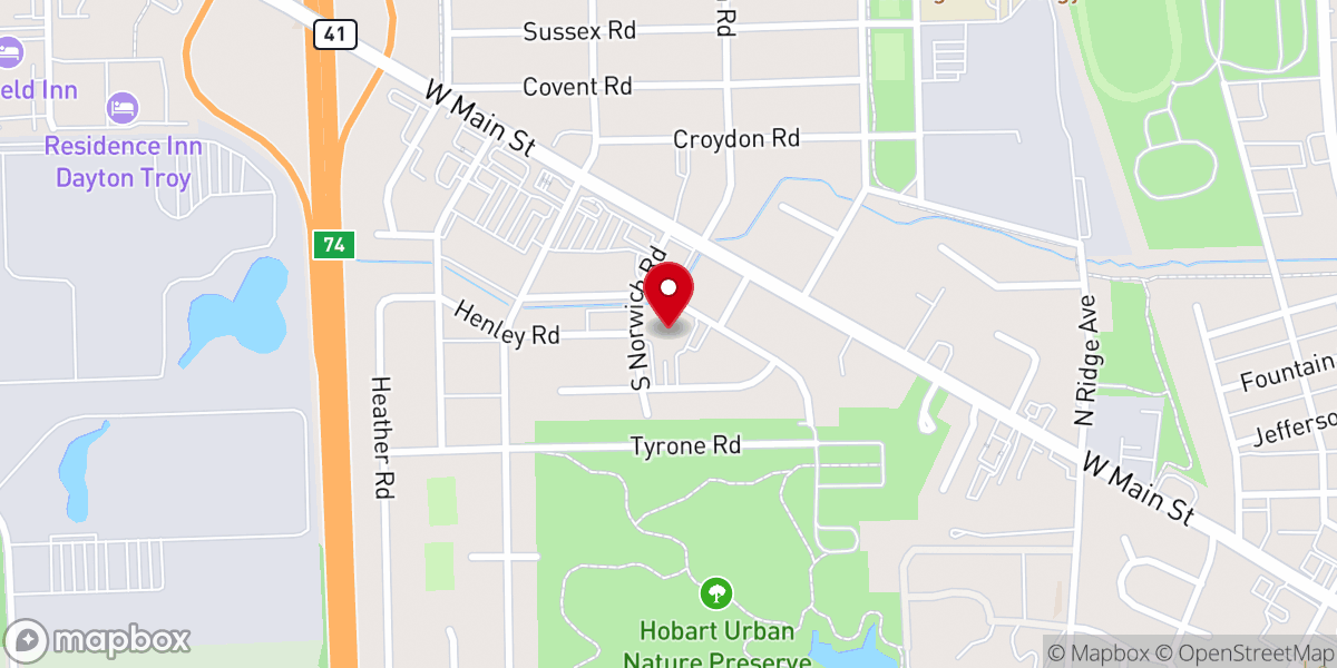 Map showing location of First Baptist Church Troy