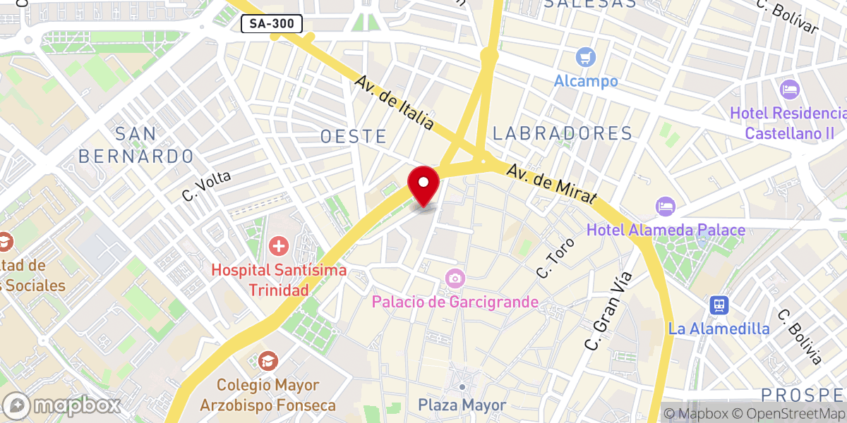 Map showing location of Religiosas del Corpus Christi