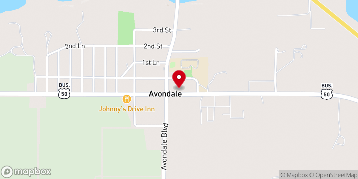 Map showing location of Avondale United Methodist