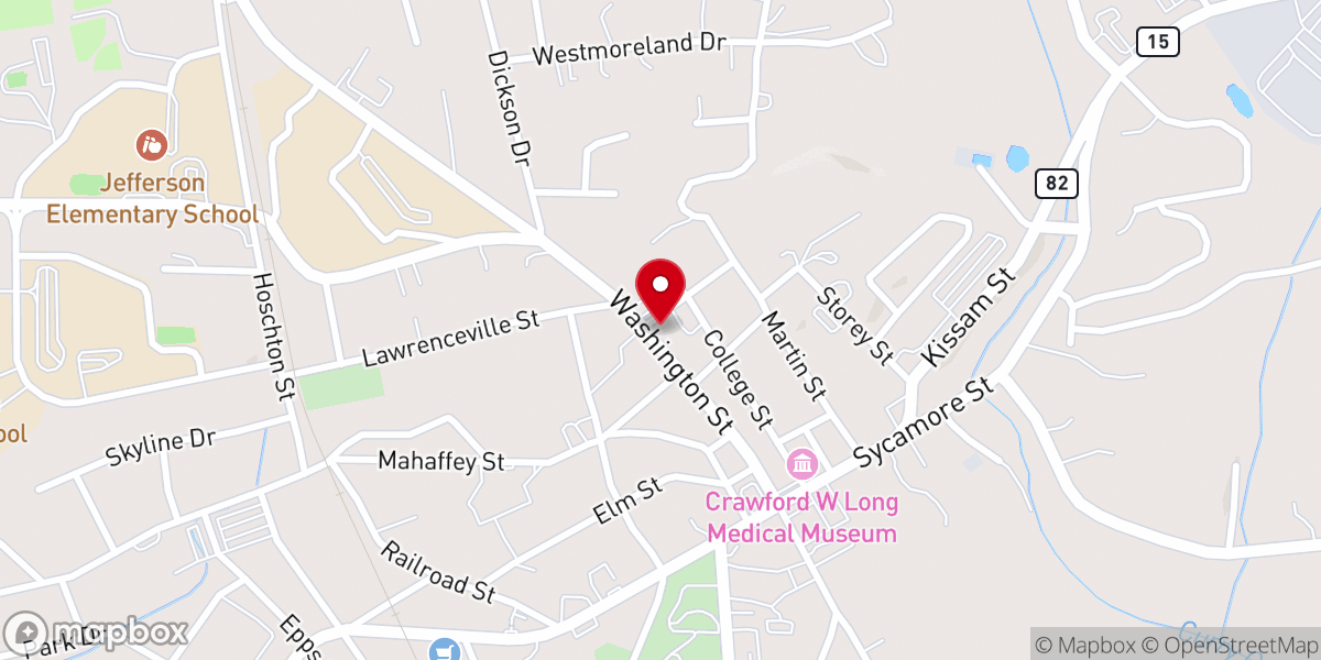 Map showing location of Tyrus Baptist Church