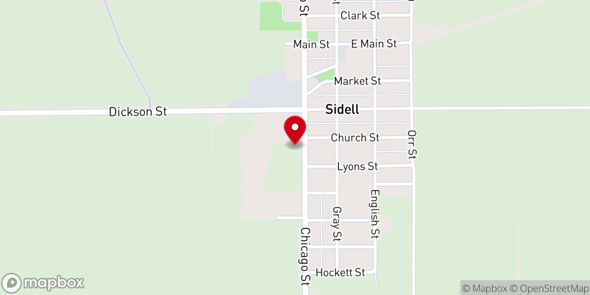 Map showing location of Sidell United Methodist Church
