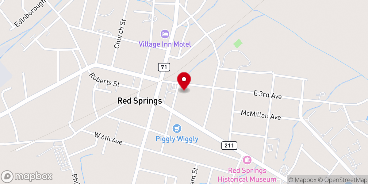 Map showing location of Trinity United Methodist Church