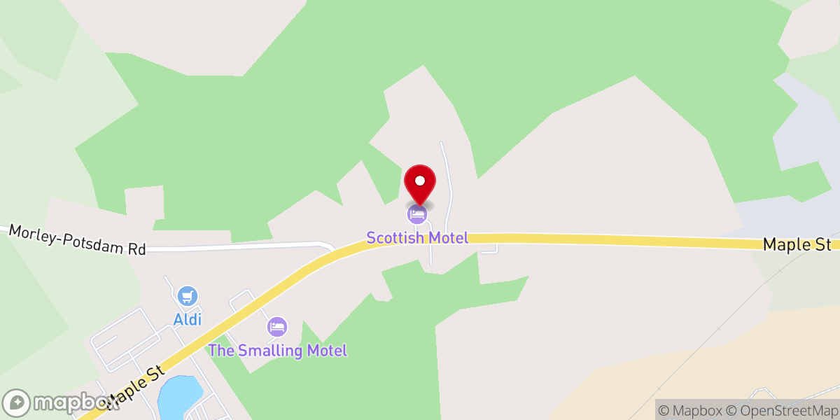 Map showing location of Scottish Inns Potsdam, NY
