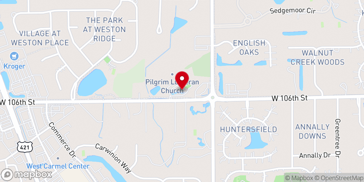 Map showing location of Pilgrim Lutheran Church