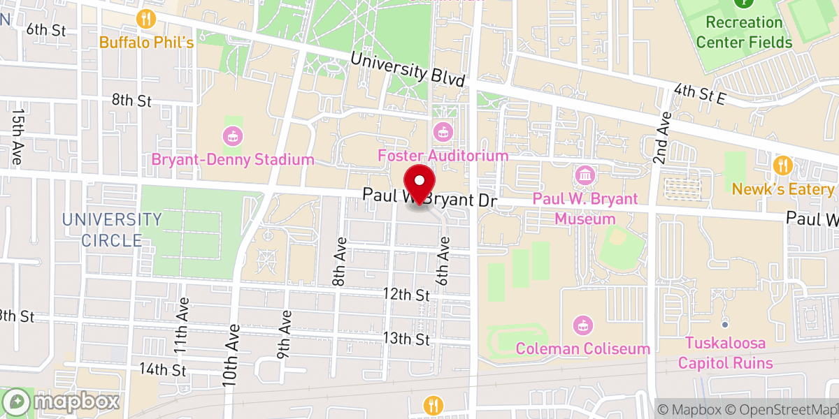 Map showing location of First Christian Church