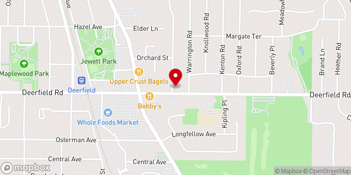 Map showing location of Kingswood United Methodist Church of Deerfield