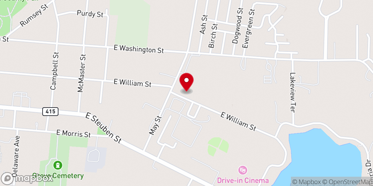 Map showing location of Grace Bible Baptist Church